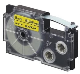 Casio XR-9YW Label Tape Dore compatible, melns un dzeltens cena un informācija | Piederumi printerim | 220.lv