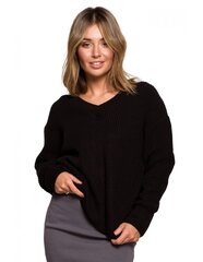 Džemperis sievietēm ar V veida izgriezumu BK075, melns cena un informācija | Sieviešu džemperi | 220.lv