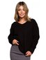 Džemperis sievietēm ar V veida izgriezumu BK075, melns цена и информация | Sieviešu džemperi | 220.lv
