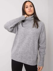 Džemperis sievietēm ar apkakli, pelēks cena un informācija | Sieviešu džemperi | 220.lv