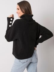 Džemperis sievietēm ar apkakli, melns cena un informācija | Sieviešu džemperi | 220.lv