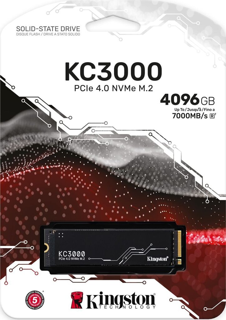 SSD|KINGSTON|KC3000|4TB|M.2|PCIE|NVMe|3D TLC|rakstīšanas ātrums 7000 MB/sec|lasīšanas ātrums 7000 MB/sec|3.5mm|MTBF 1800000 stundas|SKC3000D/4096G cena un informācija | Iekšējie cietie diski (HDD, SSD, Hybrid) | 220.lv