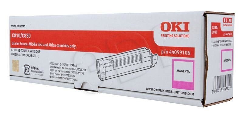 Toner OKI magenta | 8000pgs | C810/C830 cena un informācija | Kārtridži lāzerprinteriem | 220.lv