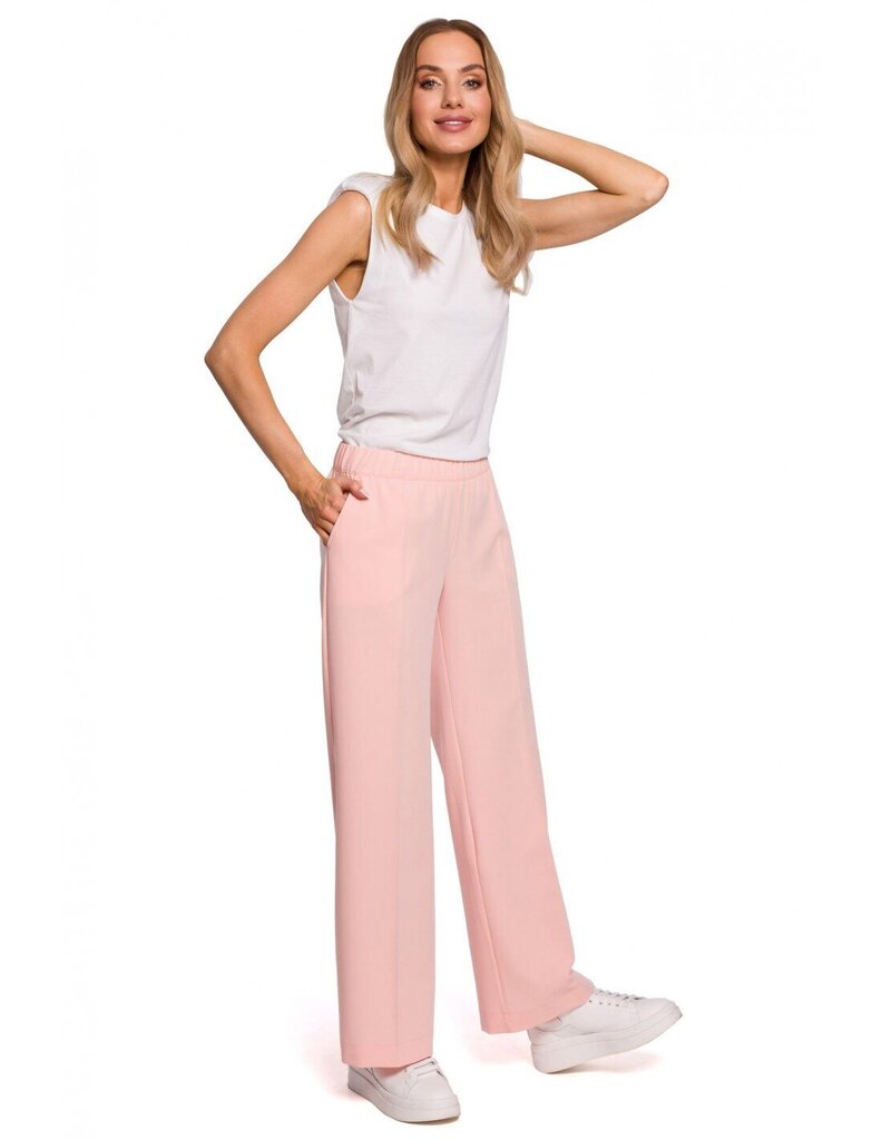 Sieviešu bikses ar elastīgu jostu M570 , rozā цена и информация | Bikses sievietēm | 220.lv