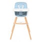 Koka barošanas krēsls Kikkaboo Woody 2in1, zils цена и информация | Barošanas krēsli | 220.lv