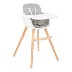 Koka barošanas krēsls Kikkaboo Woody 2in1, pelēks цена и информация | Стульчики для кормления | 220.lv