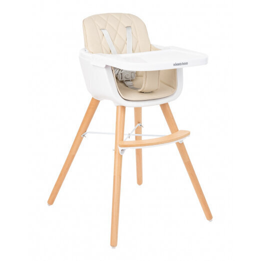 Koka barošanas krēsls Kikkaboo Woody 2in1, smilškrāsas цена и информация | Barošanas krēsli | 220.lv