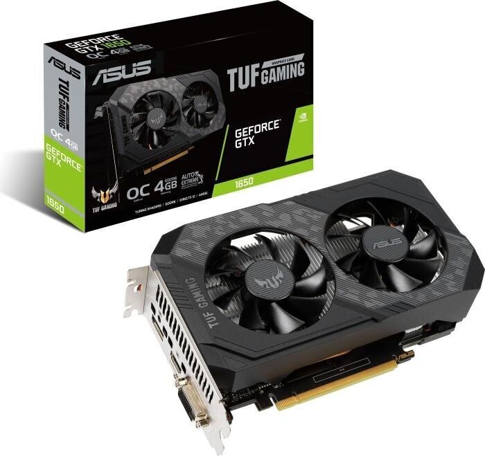 Asus Tuf-GTX1650-O4GD6-P-Gaming - Oc Edition - Grafikkarten - GF GTX 1650 - 4 GB cena un informācija | Videokartes (GPU) | 220.lv