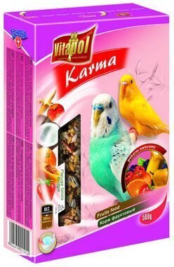 Augļu barība papagaiļiem Vitapol, 500 g cena un informācija | Putnu barība | 220.lv