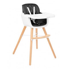 Koka barošanas krēsls Kikkaboo Woody 2in1, melns cena un informācija | Barošanas krēsli | 220.lv