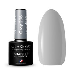 Стойкий гибридный лак для ногтей Claresa Grey 206, 5 г цена и информация | Лаки для ногтей, укрепители | 220.lv