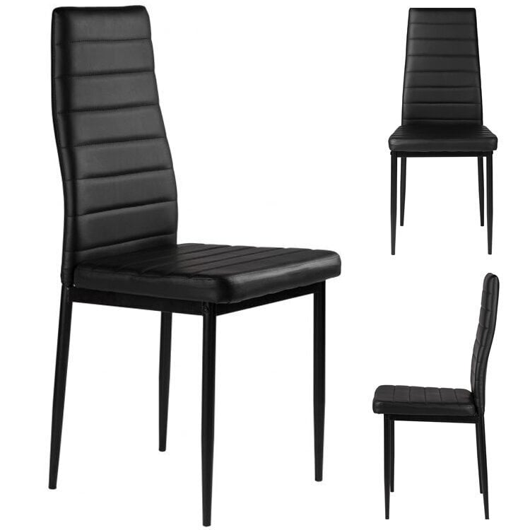 4-u krēslu komplekts ModernHome Goodhome, melns цена и информация | Virtuves un ēdamistabas krēsli | 220.lv