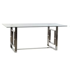 Pusdienu galds DKD Home Decor, 180 x 90 x 75 cm, caurspīdīgs цена и информация | Кухонные и обеденные столы | 220.lv