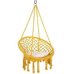 Sēdošs šūpuļtīkls ar spilvenu Saska Garden, 82x62 cm, dzeltens cena un informācija | Šūpuļtīkli | 220.lv
