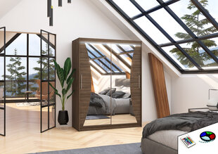 Skapis ar LED apgaismojumu ADRK Furniture Max, brūns цена и информация | Шкафы | 220.lv