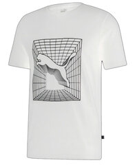 T-krekls vīriešiem Puma Cat Graphic Tee 84856302, balts cena un informācija | Vīriešu T-krekli | 220.lv