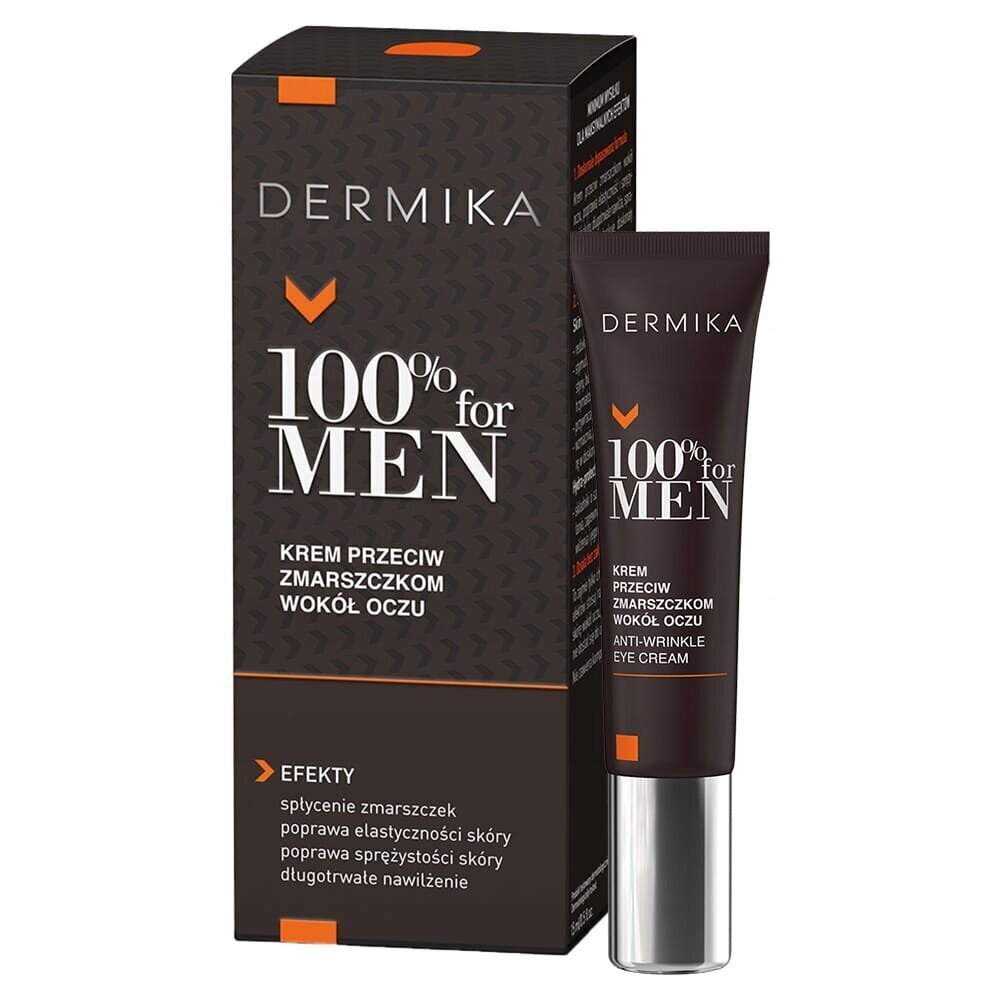 Pretgrumbu acu krēms Dermika 100% For Men, 15 ml cena un informācija | Acu krēmi, serumi | 220.lv