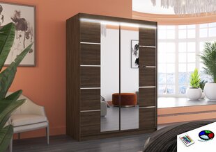 Skapis ar LED apgaismojumu ADRK Furniture Nordic, brūns цена и информация | Шкафы | 220.lv