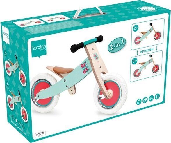 Balansēšanas velosipēds Scratch Balance Bike 12'', zils cena un informācija | Balansa velosipēdi | 220.lv