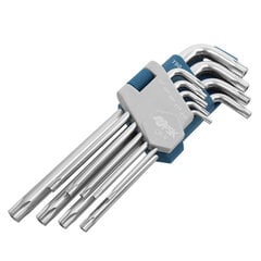 Torx taustiņu komplekts Ferrestock Drošs 9 pcs cena un informācija | Rokas instrumenti | 220.lv