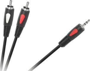 Kabelis RCA (Cinch) x2, MiniJack 3.5 mm, 1.8m Cabletech 4977 cena un informācija | Kabeļi un vadi | 220.lv