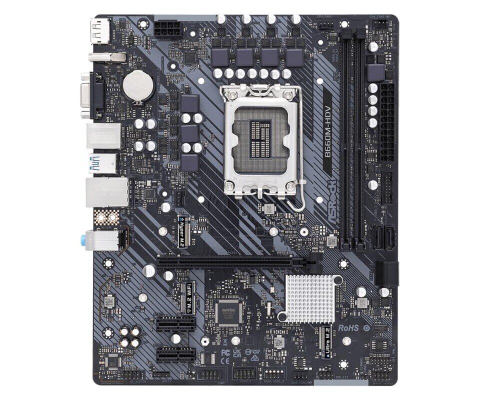 Pamatplate|ASROCK|Intel B660|Intel B660|LGA1700|MicroATX|Atmiņa DDR4|Atmiņas slots 2|2xPCI-Express 3.0 1x|1xPCI-Express 4.0 16x|2xM.2|1x15pin D-sub|1x cena un informācija | Procesori (CPU) | 220.lv