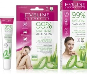 99% натуральный крем для депиляции с алоэ вера EVELINE - 20 мл и гель после депиляции - 2,5 мл цена и информация | Средства для депиляции | 220.lv