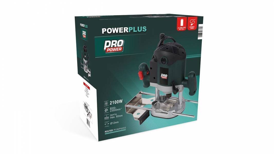 Frēze PRO 2100W, POWP6050 Powerplus cena un informācija | Frēzes | 220.lv