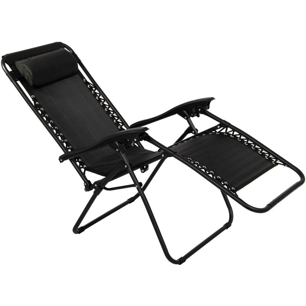 Salokāms krēsls-gulta Saska Garden, melns цена и информация | Sauļošanās krēsli | 220.lv