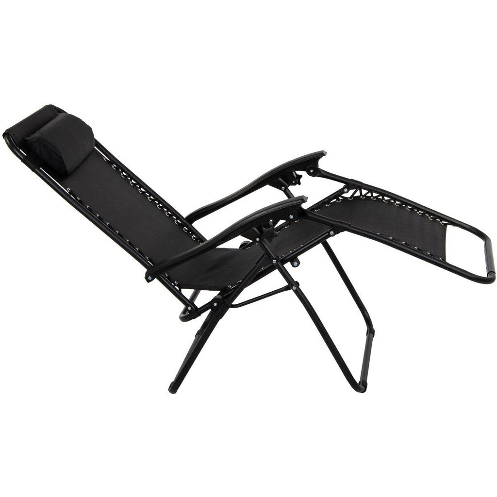Salokāms krēsls-gulta Saska Garden, melns cena un informācija | Sauļošanās krēsli | 220.lv
