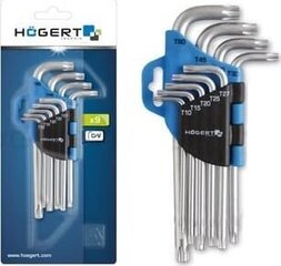 Högert Technik Torx atslēgu komplekts 9 gab HOGERT HT1W814 cena un informācija | Rokas instrumenti | 220.lv