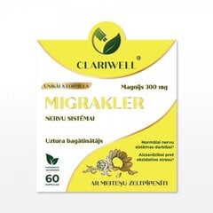Uztura bagātinātājs CLARIWELL Migrakler kaps. N60 cena un informācija | Vitamīni, preparāti, uztura bagātinātāji labsajūtai | 220.lv