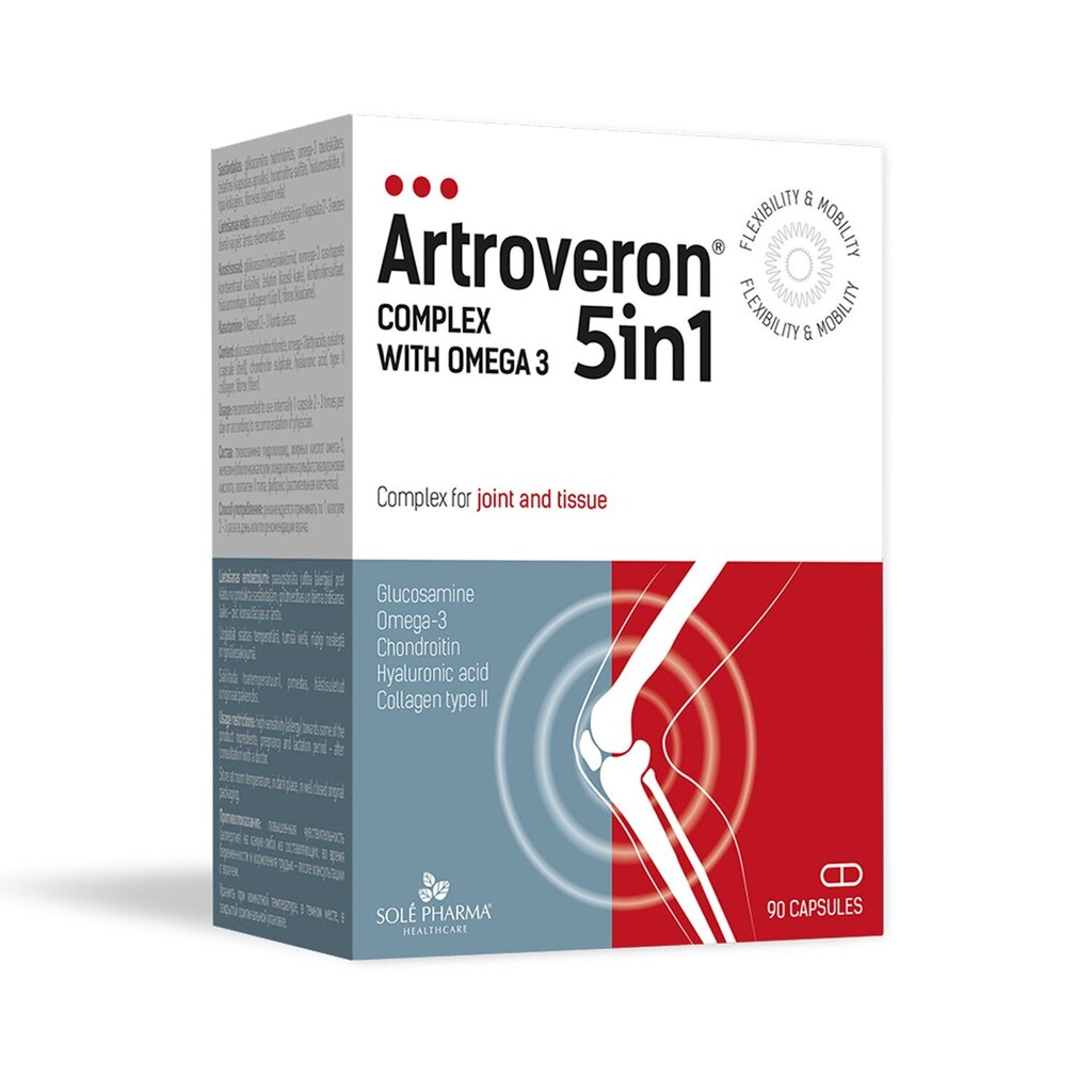 Uztura bagātinātājs Artroveron (5in1 Omega 3) caps. N90 cena un informācija | Vitamīni | 220.lv