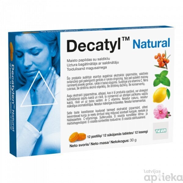 Decatyl Natural past. N12 cena un informācija | Pirmā palīdzība | 220.lv