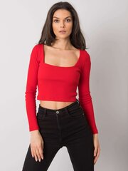 Женская короткая блуза в рубчик RUE PARIS, красная  цена и информация | Женские блузки, рубашки | 220.lv
