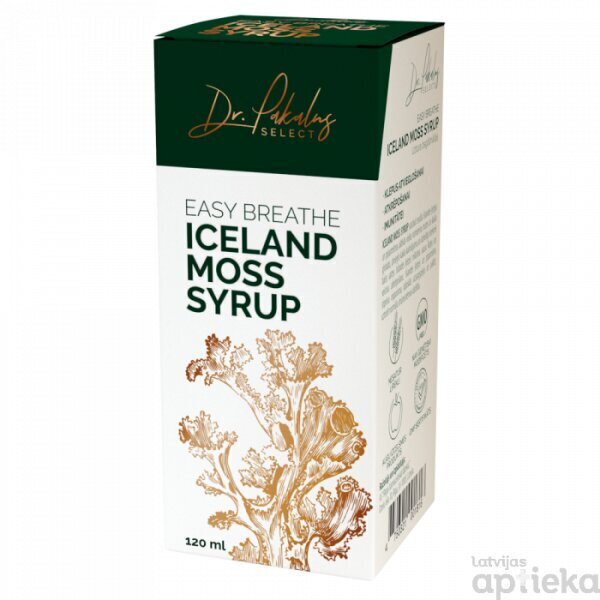 Dr. Pakalns Easy Breathe Islandes ķērpja sīrups 120ml цена и информация | Vitamīni, preparāti, uztura bagātinātāji labsajūtai | 220.lv