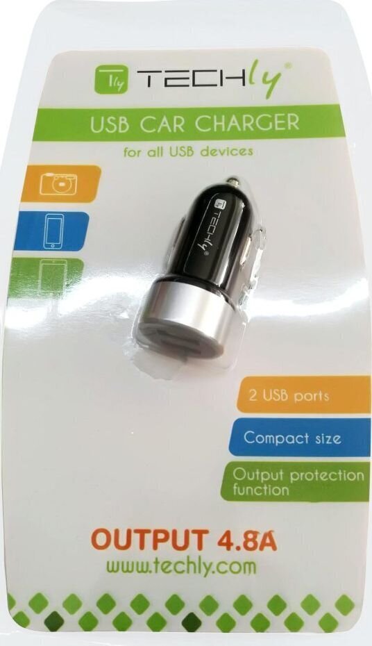 Automobiļa lādētājs Techly 2x USB 5V 4.8A 24W (2x 4.4A / 24W) цена и информация | Adapteri un USB centrmezgli | 220.lv