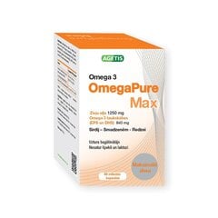 Uztura bagātinātājs OmegaPure Max 1250mg kapsulas N60 cena un informācija | Vitamīni, preparāti, uztura bagātinātāji labsajūtai | 220.lv