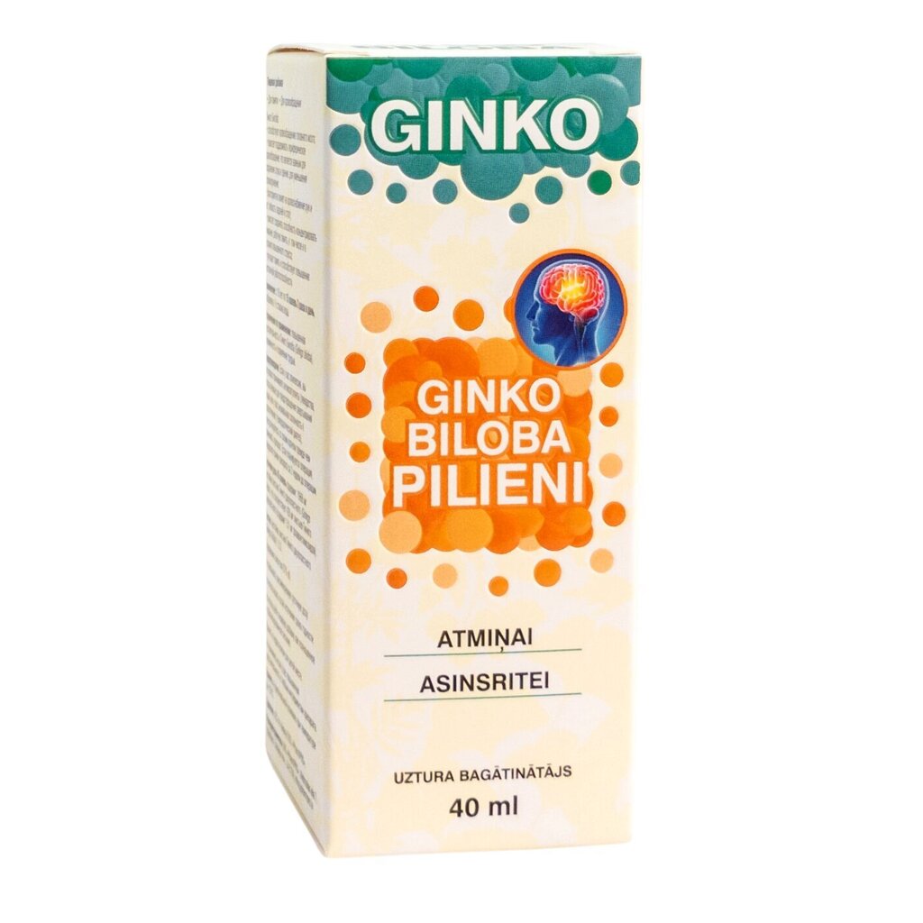 Biloba pilieni Ginko 40ml цена и информация | Pirmā palīdzība | 220.lv