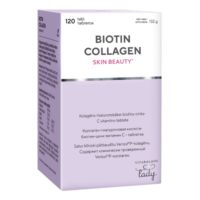 Biotin Collagen Skin Beauty tab. N120 cena un informācija | Vitamīni, preparāti, uztura bagātinātāji skaistumam | 220.lv