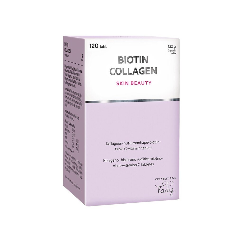 Biotin Collagen Skin Beauty tab. N120 cena un informācija | Vitamīni, preparāti, uztura bagātinātāji skaistumam | 220.lv