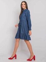 Женское темно-синее платье с оборкой цена и информация | Платья | 220.lv