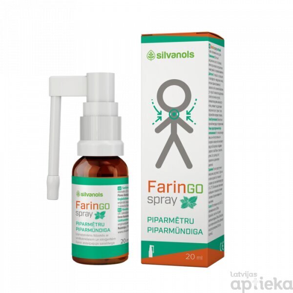 FarinGospray piparmētru aerosols 20ml cena un informācija | Pirmā palīdzība | 220.lv