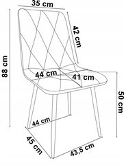 Mūsdienīgs stepēts velūra krēsls Madison Navy cena un informācija | Virtuves un ēdamistabas krēsli | 220.lv