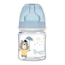 CANPOL pudelīte ar platu atvērumu EASYStart Bonjour Paris , zila 120ml (35/231) цена и информация | Бутылочки и аксессуары | 220.lv