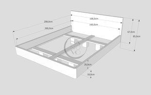 Gulta Futuristic 160x200 Ozola krāsas cena un informācija | Gultas | 220.lv