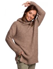 Sieviešu džemperis ar krāgu BK047 - kapučīno cena un informācija | BeKnit Apģērbi, apavi, aksesuāri | 220.lv