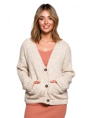 Sieviešu jaciņa BK074 ar pogām un kabatām - bēša cena un informācija | Sieviešu džemperi | 220.lv