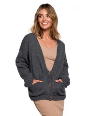 Sieviešu jaciņa BK074 ar pogām un kabatām - antracīts cena un informācija | Sieviešu džemperi | 220.lv