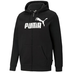 Sportisks džemperis vīriešiem Puma Essentials Big Logo Full-Zip Hoodie M 586698-01, melns cena un informācija | Sporta apģērbs vīriešiem | 220.lv